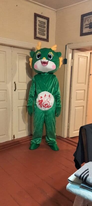 Yaşıl maskot kostyumu – şənlik və tədbirlər üçün - Tam bədən geyimi