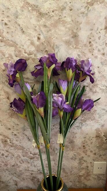 цветы искусственные: Цветы ирисы искусственные,количество-5 штук.Яркие,красивыелепестки — 9