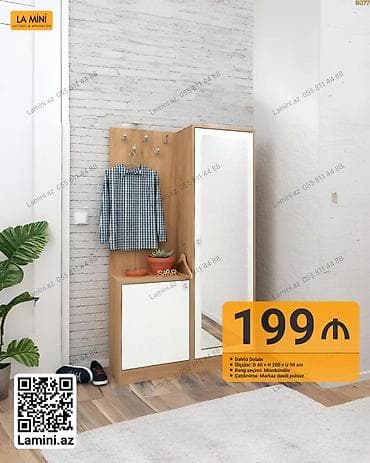 Məhsul: Dəhliz Dolabı – LA MINI - Ölçülər: D 40 × H 200 × U 90 sm - — 1