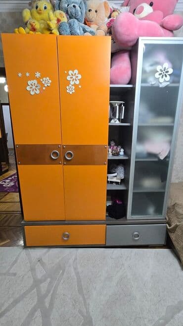 Oğlan və qız üçün, 2 qapılı, Açılan, Düz dolab