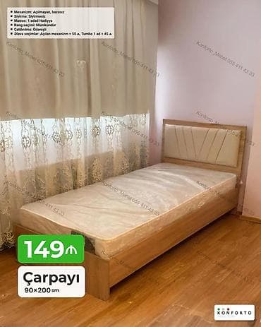 islenmis matras: Çarpayı – 90×200 sm - Mexanizm: Açılmayan, bazasız - Sıyırma — 1