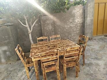 Bağ evləri, restoran (kafe pub ) üçün taxta masa ve oturacaq — 6