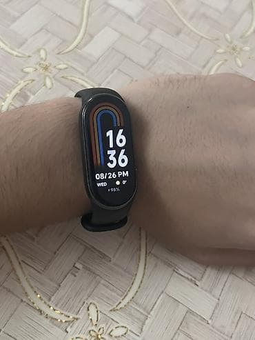 Наручные часы: Qara rəngli Xiaomi smart band fitness qolbağı. Məhsulun görünən — 1