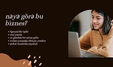 Uzaqdan işləmə imkanı olan onlayn biznes fürsəti Təklifin məzmunu: -
