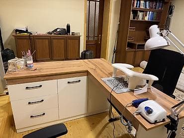 2 el manikür masası: Künc masa, Siyirməli, Polkalı, Teksturalı laminat, Kredit yoxdur — 2