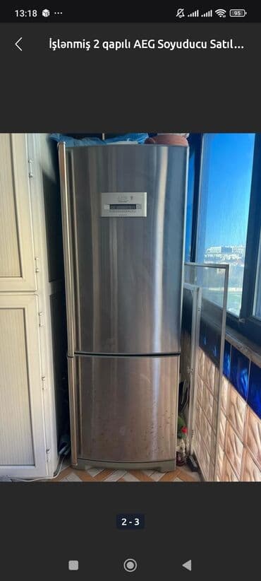 Soyuducular: İşlənmiş 2 qapılı AEG Soyuducu Satılır, rəng - Boz — 1