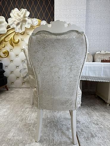 stul örtüyü: Qonaq otağı üçün, İşlənmiş, rəng - Bej Stul — 2