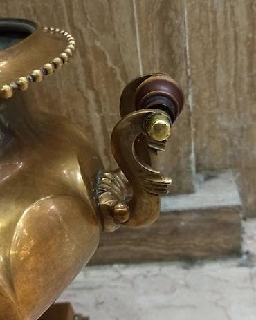 alət dəsti: Misin samovar – klassik kömürlə işləyən model - Material: tam mis — 7