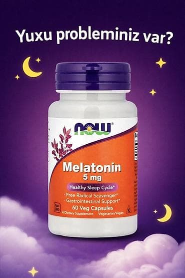 Aksesuarlar: NOW Melatonin 5 mg – 60 kapsul, Xüsusiyyətlər: - Yuxu problemləri - — 1