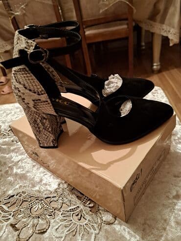 4xl nece razmerdi: Tuflilər, Ölçü: 38, rəng - Qara, İşlənmiş — 2