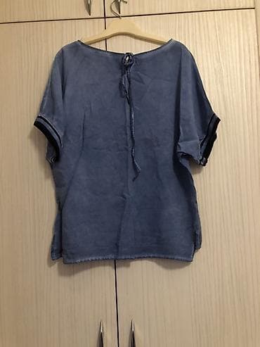 Marions qısaqoll qadın bluzası - Rəng: açıq mavi, denim effekti - Üst — 3