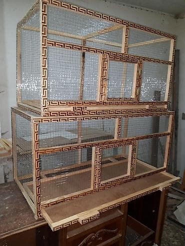 клетка для кроликов: Quş qəfəsi – əl işidir - Material: təbii ağac karkas, sıx hüceyrəli — 3