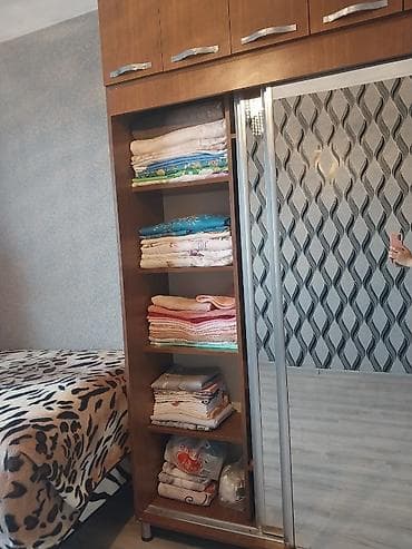 qoşa taxt: İşlənmiş, 2 qapılı, Güzgülü, Qəhvəyi, Taxta, Kupe, Düz dolab — 4