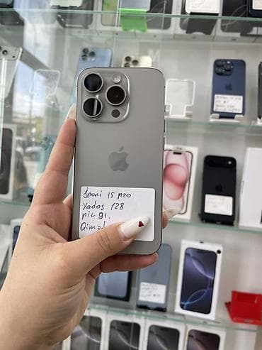 IPhone 15 Pro Max, 256 GB, Gümüşü, Zəmanət, Simsiz şarj, Face ID