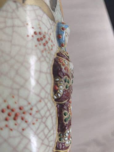 kohnə pullar: 🏺 Yapon Satsuma vazası – əl işi, 1950-ci illər Əl ilə çəkilmiş gözəl — 4