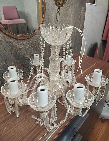 qar küresi: Çılçıraq, 6 lampa, Xrustal — 1