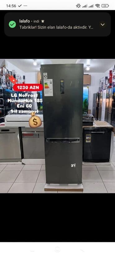 soyuducu iki qapili: Yeni 2 qapılı LG Soyuducu Satılır — 1