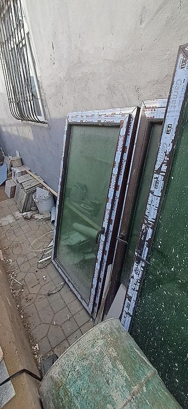 Furnitura və aksessuarlar: PVC şüşəli qapı-pəncərə dəsti - Material: PVC profil (Garnet/FRT — 1