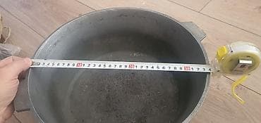 cuqun qazan: Qazan, rəng - Gümüşü, Çuqun, 32 sm — 3