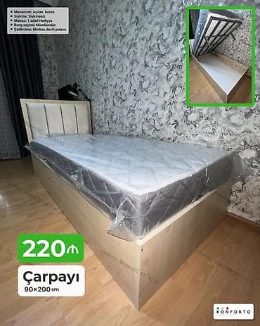 islenmis matras: Çarpayı – 90×200 sm - Mexanizm: Açıla bilən, bazalı (yuxarıdan — 1