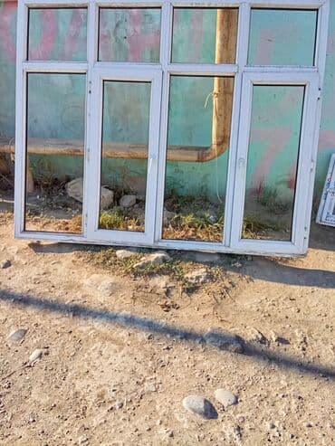 pvc pencere aparatları: İşlənmiş İkiqat şüşə paketi Plastik pəncərə, Еni: 180 sm, Uzunluğu: 180 sm — 5