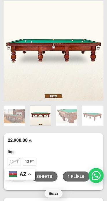 sat bilet: Satılır: Peşəkar bilyard masası (Rusiya biliardı) - Ölçü: Tam ölçülü — 5