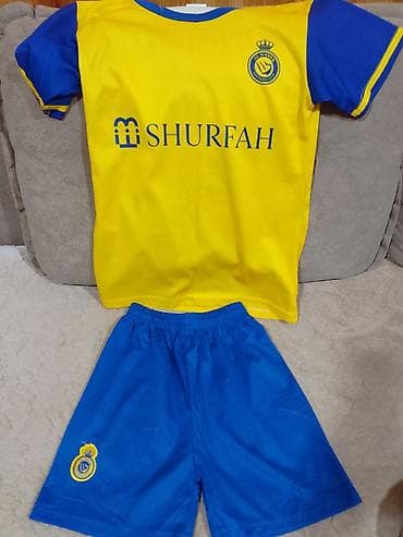 Al Nassr futbol dəsti – uşaq ölçüsü - 2 hissəli dəst: sarı-mavi forma — 1