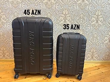 MRC POLO sərt korpuslu çamadan dəsti - Rəng: qara, minimalist