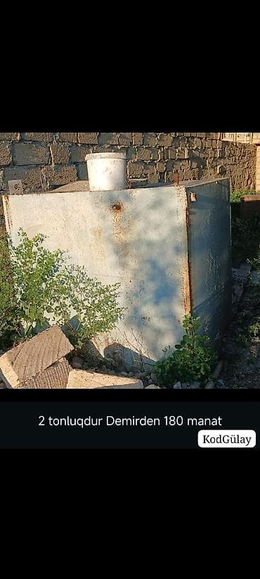 nerjavika cen: Metal su/yanacaq çəni - Tutumu: 2 ton - Material: dəmir - Korpus — 1