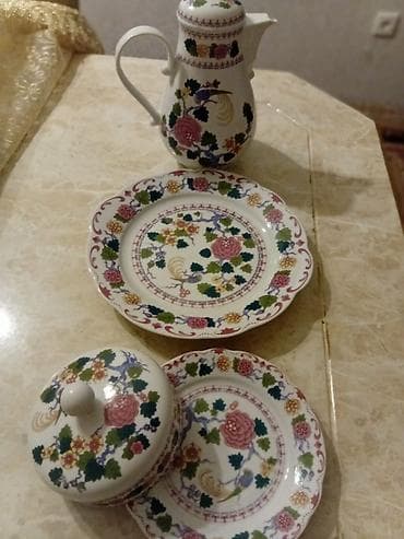 murebbe qablari: Çay dəsti, rəng - Ağ, Farfor — 9