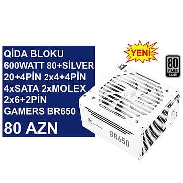 Qida blokları: Qida bloku “600Watt 80+Silver Gamers BR650” ⭐600Watt 80+Silver 24pin — 1