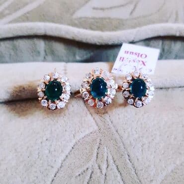 Dəstə daxildir: Üzük, Sırğa, Çəhrayı qızıl, 583 Əyar, 1115 g