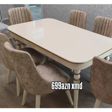 Mətbəx üçün, Açılan, Oval masa, 6 stul