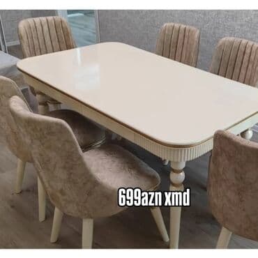 Qonaq otağı üçün, Açılmayan, Dördbucaq masa, 6 stul