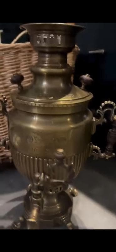 dekor güldan: Antik pirinç samovar - Material: bürünc/pirinç ərintisi, qalın — 2