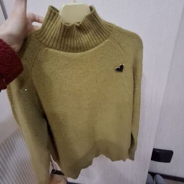 Opel: Qışlıq trikotaj sviter - Rəng: hardal/sarımtıl - Dizayn: parıltılı — 7