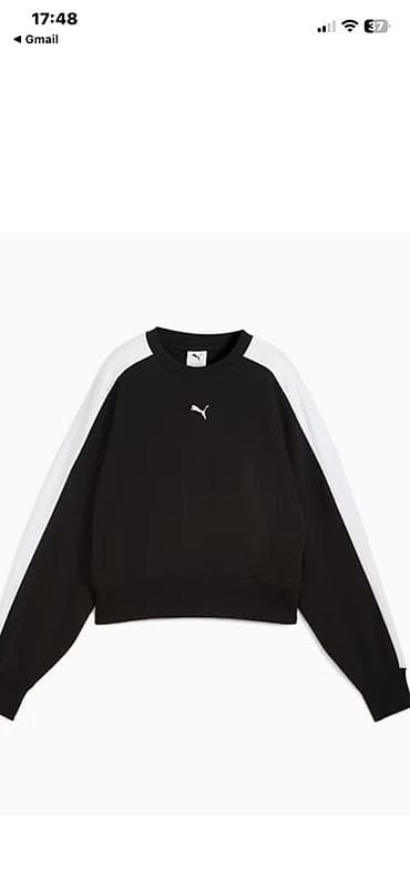 Svitşotlar: Puma qadın svitşört - Rəng: qara, ağ zolaqlı qol detallarına malik - — 3