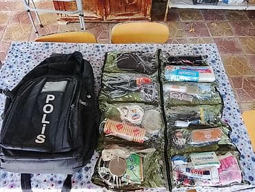 Çantalar: POLIS yazılı səhra çantası və dolu fərdi komplekt Məhsul təsviri: - — 1