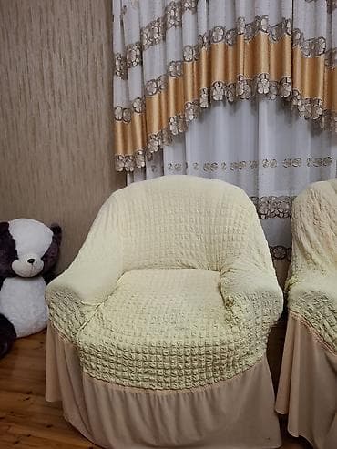 Divan üçün İşlənmiş rəng - Bej Yataq örtüyü — 2