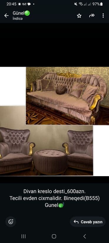 divan dəsdi: Divan, Açılmayan, Bazasız, Vеlur parça — 1