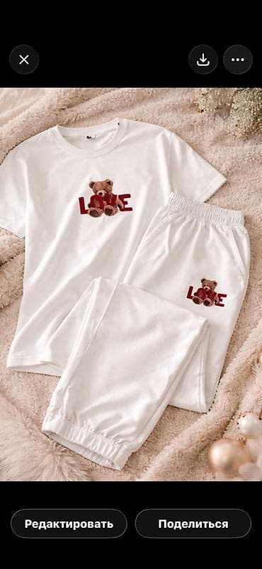 Домашние костюмы: Qadın geyimləri – 3 fərqli model 1) Qırmızı velvet pijama dəsti - İki — 2