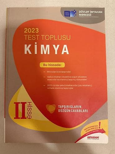 kimya 9: Məhsul: “2023 Test Toplusu – Kimya” (DİM), I və II hissə — 2
