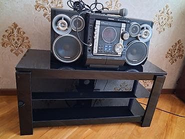 dgi mikrofon: Samsung mini hi‑fi musiqi sistemi + 2 ədəd səsucaldan və mikrofon — 3