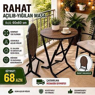 modern metbex mebelleri: Mətbəx üçün, Yeni, Qatlanan, Kvadrat masa — 2