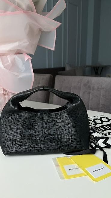 Çantalar: Marc Jacobs “The mini Sack Bag” – qara rəngdə, yumşaq teksturalı təbii — 3