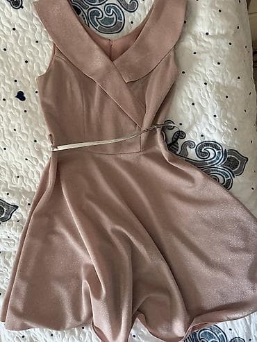 mini etek: Qadın paltarı – SEEL Fashion - Rəng: pudra/şampan tonunda, yüngül — 1