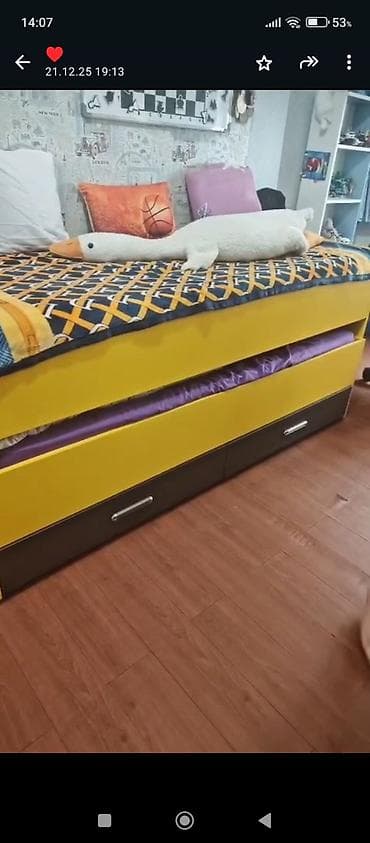 usag ucun: Oğlan və qız üçün, İşlənmiş, Çarpayı, Matras ilə, Siyirməli, MDF — 2