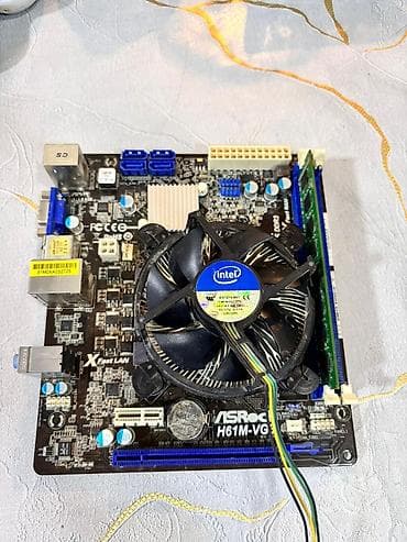 ASRock H61M-VG3 ana plata + Intel stok soyuducu + 4 GB DDR3 RAM