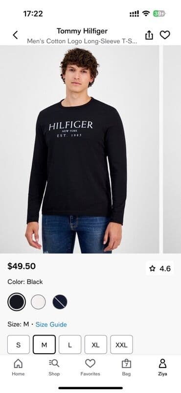 Futbolka, Tommy Hilfiger, M, rəng - Qara