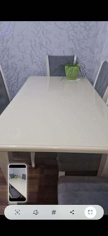 usdular: Açılmayan, Dördbucaq masa, 6 stul — 2